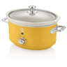 SWAN SF17021YELNEU Retro Slow Cooker 3,5L, Panela de Cerâmica Antiaderente sem PFOA e PTFE, 200, Amarelo