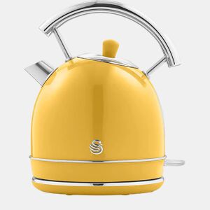 SWAN SK14630YELNEU Retro Chaleira Eléctrica 1,8 L, Jarro Elétrico, Aço Inoxidável sem BPA, Vintage, Sem Fios, 3000, Amarelo