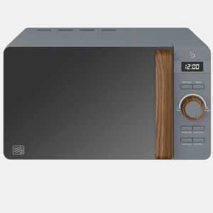 SWAN SM22036GRYNEU Micro-ondas 20L,6 níveis de Funcionamento, Temporizador 30 min, Modo Degelo, design moderno, Cabo de Efeito Madeira, 800, Cinza