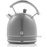 SWAN SK14630GRNEU Retro Chaleira Eléctrica 1,8 L, Jarro Elétrico, Aço Inoxidável sem BPA, Vintage, Sem Fios, 3000, Cinza