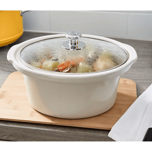 SWAN SF17021CNEU Retro Slow Cooker 3,5L, Panela de Cerâmica Antiaderente sem PFOA e PTFE, 200, Creme