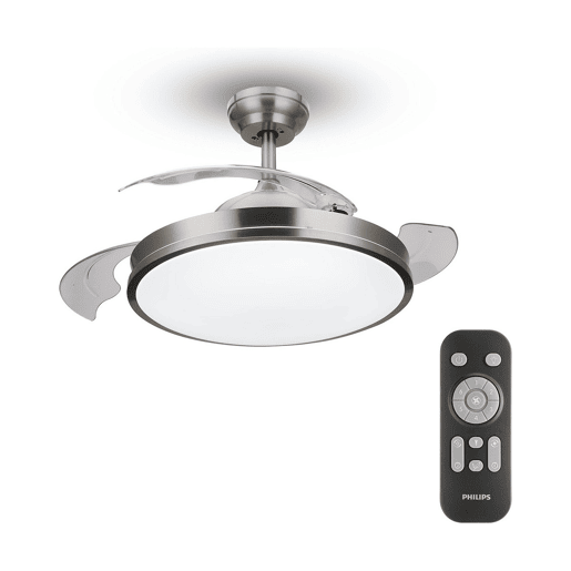 Ventilador de Teto com Luz Philips Atlas Nikel 450 lm 28 W Ventilador de Teto com Luz Philips Atlas Nikel 450 lm 28 W