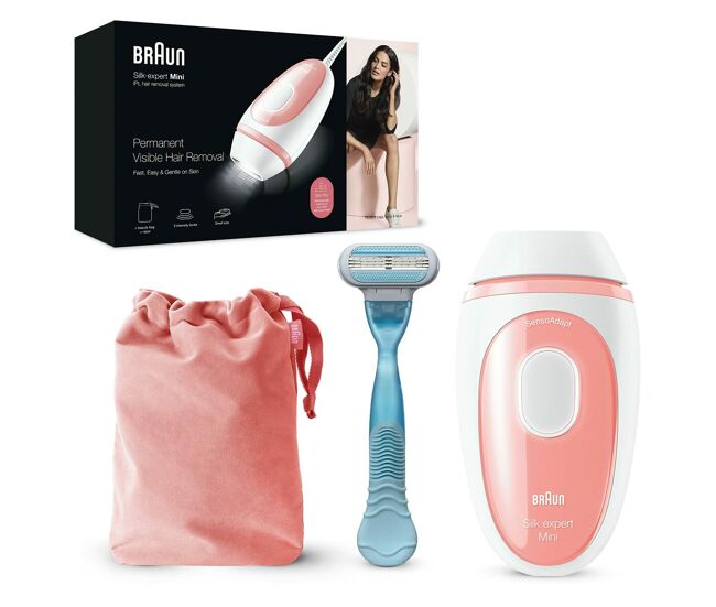 Depiladora eléctrica de luz pulsada braun silk-expert mini
