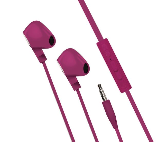 Auriculares con cable y microfono 1,2 metros jack de 3,5 mm fucsia mooov 493161