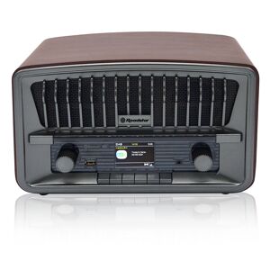 Roadstar HRA-270D+BT Rádio Digital Portátil Vintage DAB+FM Bluetooth USB, Estéreo, AUX-IN, Relógio de Alarme Duplo, , Madeira