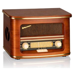 Roadstar HRA-1500CD-MP3UEMP Rádio CD Portátil VintageFM MW, Leitor de CD-MP3, USB, Controlo Remoto, , Madeira