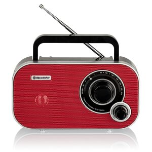 Roadstar TRA-2235RD Rádio Portátil FM Analógico, Alimentação por Rede Bateria, Tomada para Auscultadores, Pequeno, , Vermelho