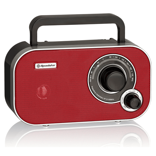 Roadstar TRA-2235RD Rádio Portátil FM Analógico, Alimentação por Rede  Bateria, Tomada para Auscultadores, Pequeno, , Vermelho