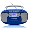 Roadstar RCR-4635UMPBL Rádio CD Player Portátil PLL FM, Leitor de CD-MP3, Cassete, USB, AUX-IN, Saída de Auscultadores, , Azul