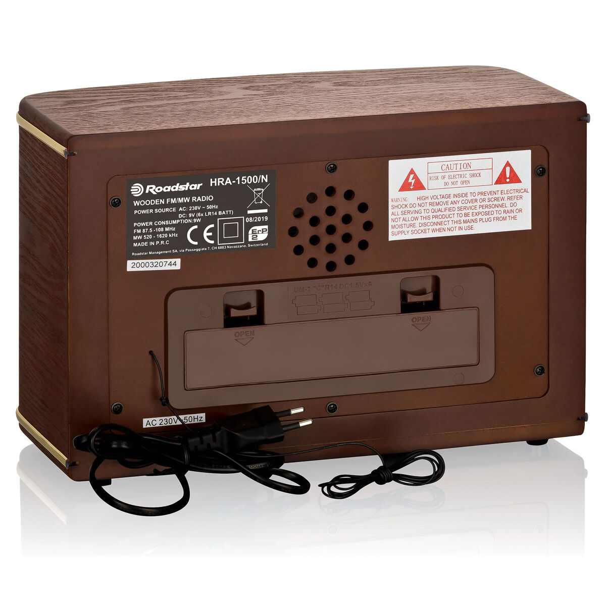 Roadstar HRA1345NUSWD Radio Vintage Portable Analogique FM, USB, Lecteur de Cartes SD, Rétro Roadstar HRA1345NUSWD Radio Vintage Portable Analogique FM, USB, Lecteur de Cartes SD, Rétro