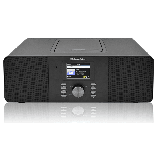 Roadstar IR-540D+BTBK Micro System Rádio Wi-Fi Internet e Digital DAB+ FM, Leitor de CD-MP3, Bluetooth, USB, , Preto