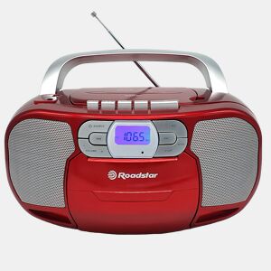 Roadstar RCR-4635UMPRD Rádio CD Player Portátil PLL FM, Leitor de CD-MP3, Cassete, USB, AUX-IN, Saída de Auscultadores, , Vermelho