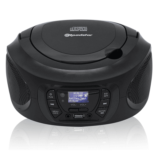 Roadstar CDR-375D+BK Rádio CD Player Portátil DAB DAB+ FM, Leitor de CD-MP3, USB, Stereo, Controlo Remoto, AUX-IN, , Preto