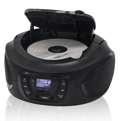 Roadstar CDR-375D+BK Rádio CD Player Portátil DAB DAB+ FM, Leitor de CD-MP3, USB, Stereo, Controlo Remoto, AUX-IN, , Preto
