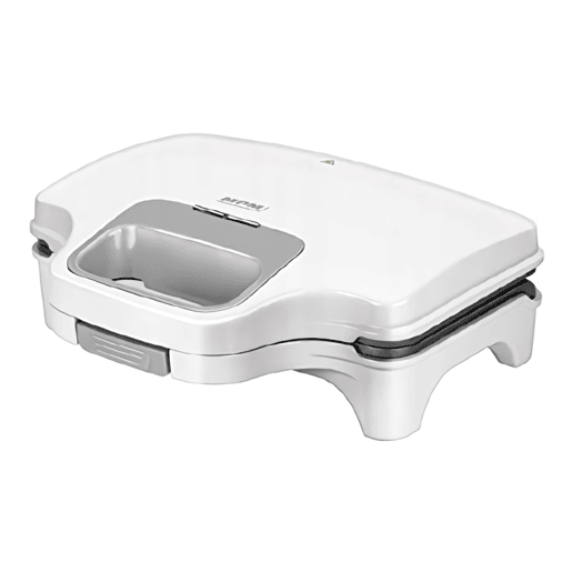 MPM MOP-34 Sanduicheira para 2 Sanduíches, 4 Triângulos, Placas Anti-aderentes, Termóstato, 900, Branco