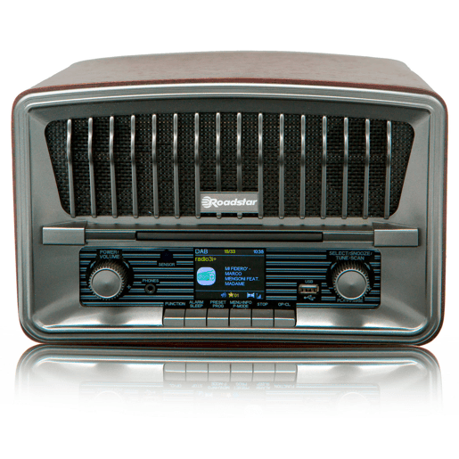 Roadstar HRA-270CD-MP3CD+BT Rádio CD Portátil Vintage Digital DAB+FM Leitor de CD-MP3, Bluetooth, USB, Controlo Remoto, , Madeira