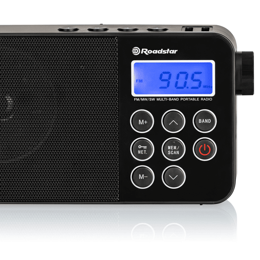 Roadstar TRA-2340PSW Rádio Digital Portátil Multiband AM  FM  SW Alimentação por Rede  Bateria, Pequeno Leve, , Preto