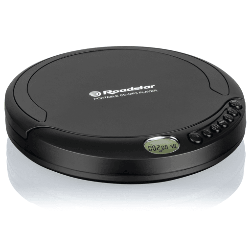 Roadstar PCD-498NMPBK Discman Leitor CD-MP3  WMA Portátil com Auriculares Incluído, Função Anti-Choque, Cabo USB, , Preto