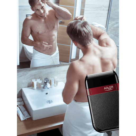Adler AD2923 Máquina da Barbear Eléctrico, 2 Cabeças, sem Fio, IPX 4 Resistente à Água Autonomia 45 min, , Preto
