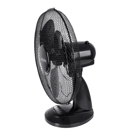 Mesko MS 7308 Ventilador de Mesa Oscilante Portátil de 23 cm, Tiltable, 2 Velocidades, Função de Bloqueio de Oscilação, 45, Preto