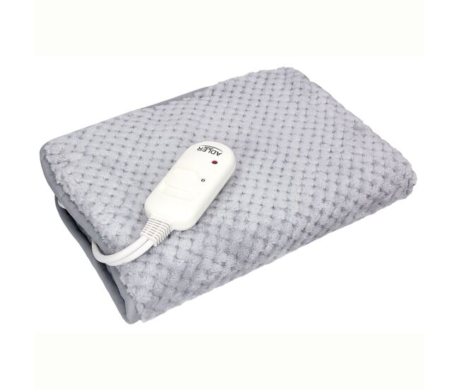 Adler ad7415 almohadilla eléctrica térmica, 30 x 40cm, cervicales-cuello, 2 niveles temperatura, lavable, 80 , gris