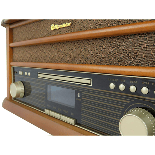Roadstar HIF1993DBT Tocadiscos de Vinilo Vintage Rádio DABDAB+FM Leitor de CD-MP3 Cassetes, Bluetooth, USB, , Madeira