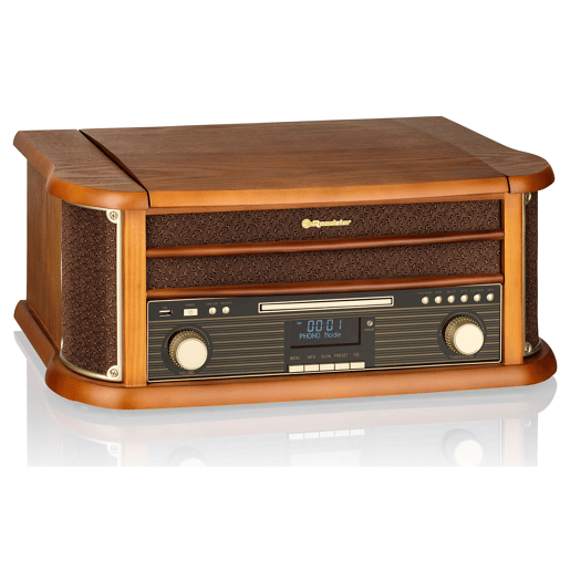Roadstar HIF1993DBT Tocadiscos de Vinilo Vintage Rádio DABDAB+FM Leitor de CD-MP3 Cassetes, Bluetooth, USB, , Madeira
