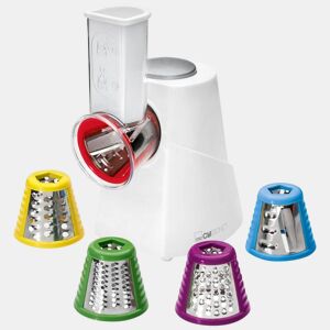 Clatronic ME 3604 Robô de Cozinha Multi para Fatiar e Ralar, 5 Acessórios de Aço Inoxidável, 150, Branco
