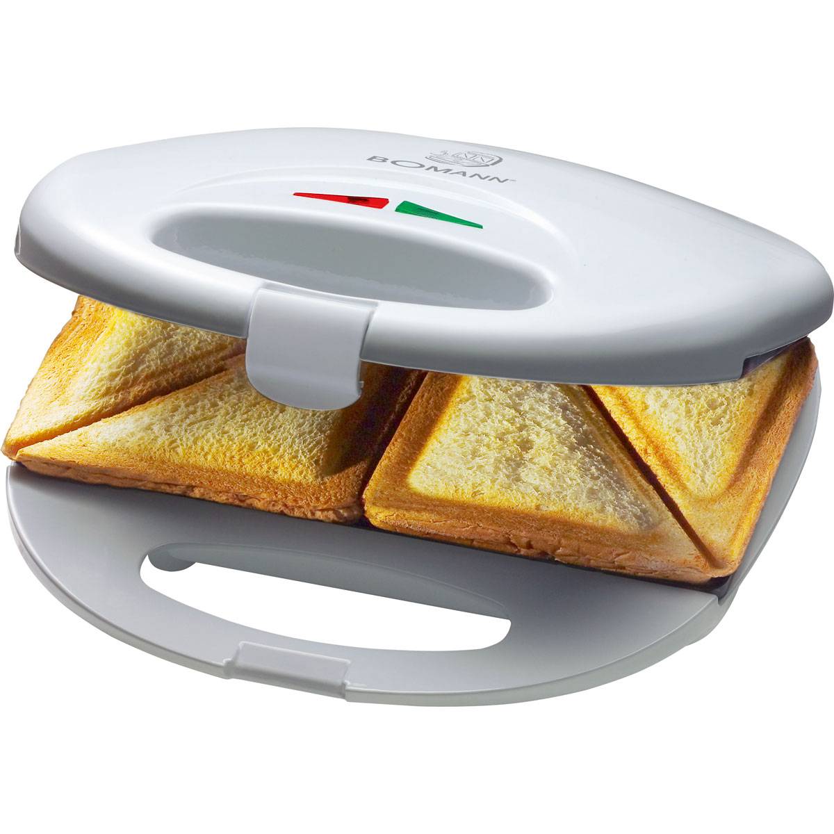 Bomann st 5016 cb sandwichera, 2 sandwiches, placas antiadherentes, regulador temperatura, tostado perfecto, 750, blanco