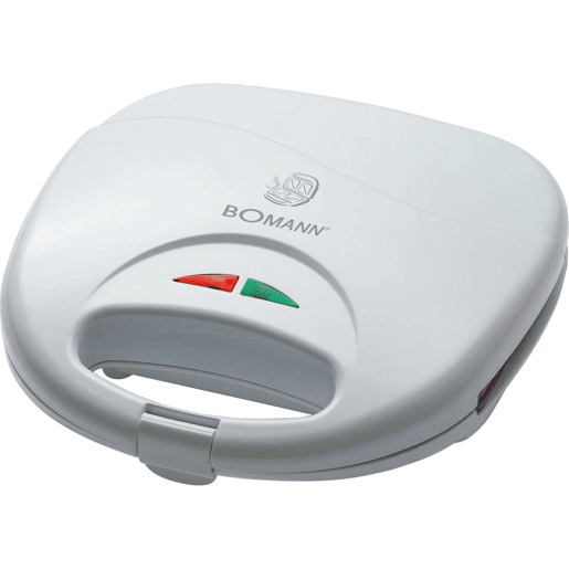 Bomann ST 5016 CB Sanduicheira 2 Sanduíches, Revestimento Anti-aderente, Controlo Automático da Temperatura, 750, Branco