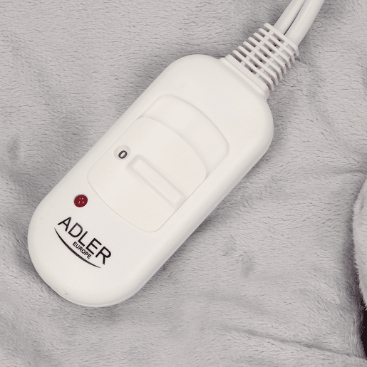Adler AD 7403 Almofada Térmica 38 x 38cm, 3 Temperaturas, Capa protectora Removível e Lavável, 80 , Cinza branco