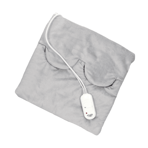 Adler AD 7403 Almofada Térmica 38 x 38cm, 3 Temperaturas, Capa protectora Removível e Lavável, 80 , Cinza branco