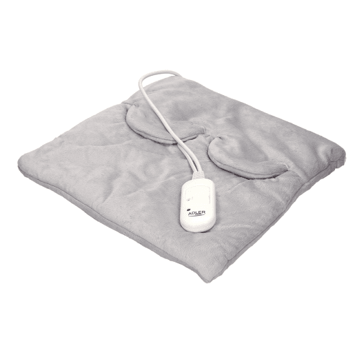 Adler AD 7403 Almofada Térmica 38 x 38cm, 3 Temperaturas, Capa protectora Removível e Lavável, 80 , Cinza branco