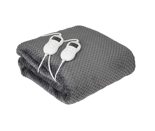 Camry cr 7417 calienta camas eléctrico doble, medidas 150x160cm, 8 niveles temperatura, temporizador, lavable, polar, 120, gris