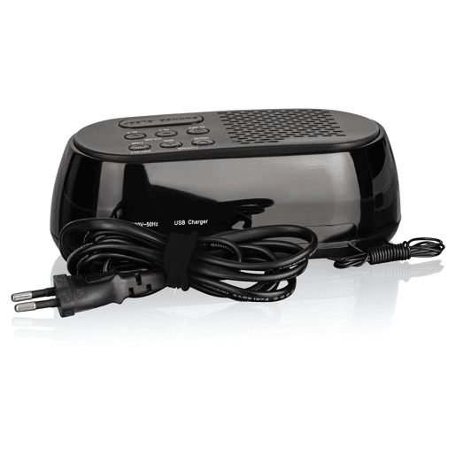 Roadstar CLR-2477 Despertador Digital, Porta USB de Carga Rápida, 2 Alarmes, Visor LCD Grande, Função Snooze, , Preto