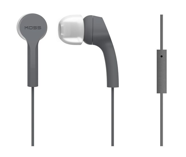 Koss keb9i auriculares con cable y micrófono cascos intraurales in ear de botón, earphones ligeros cómodos, , gris