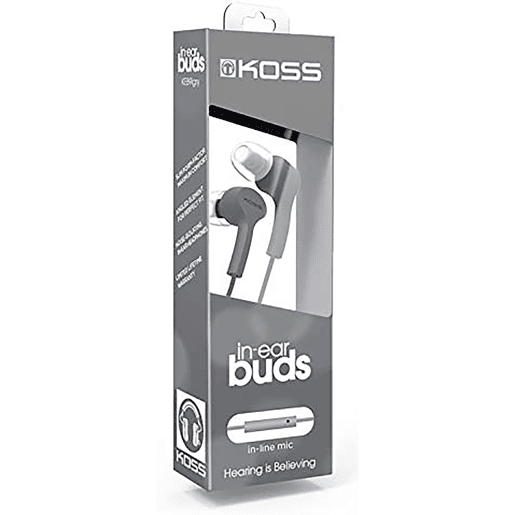 KOSS KEB9i Auscultadores com Fio e Microfone, Intra-Auriculares, Earphones In Ear Leves, , Cinza