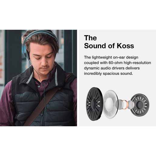 KOSS KPH30iK Auscultadores com Fio e Microfone, Auriculares de Faixa Headphones On Ear, , Preto KOSS KPH30iK Auscultadores com Fio e Microfone, Auriculares de Faixa Headphones On Ear, , Preto