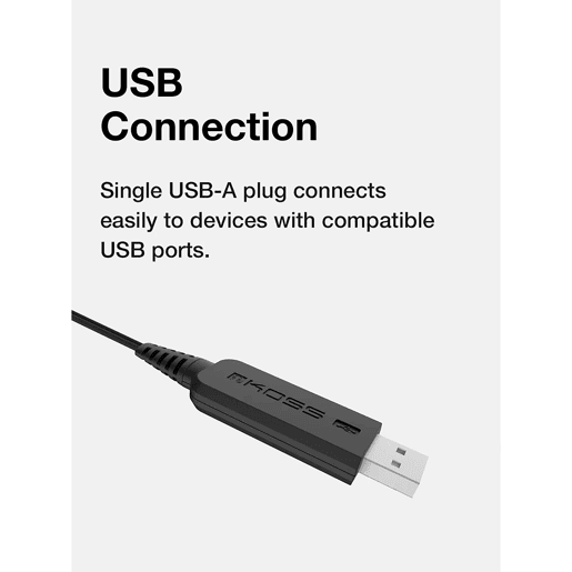 KOSS CS95 USB Auricular com Fio USB e Microfone com Cancelador de Ruído, Auscultadores Mono para Videoconferência, , Bege