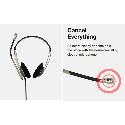 KOSS CS100 USB Auricular com Fio USB e Microfone com Cancelador de Ruído, Auscultadores para Videoconferência, , Bege