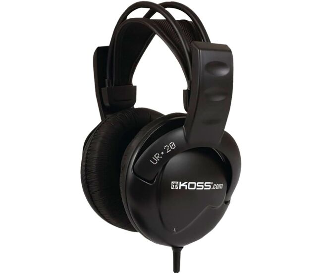 Koss ur20 auriculares con cable, cascos dj de diadema cerrados, headphones over ear para música, pc, , negro