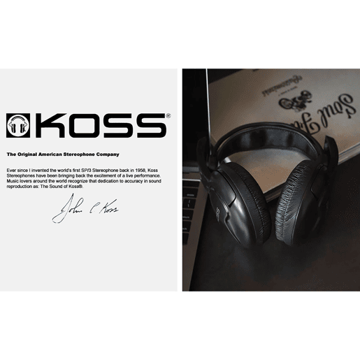 KOSS UR20 Auscultadores com Fio, DJ Auriculares de Faixa, Fechado, Headphones Over Ear, , Preto
