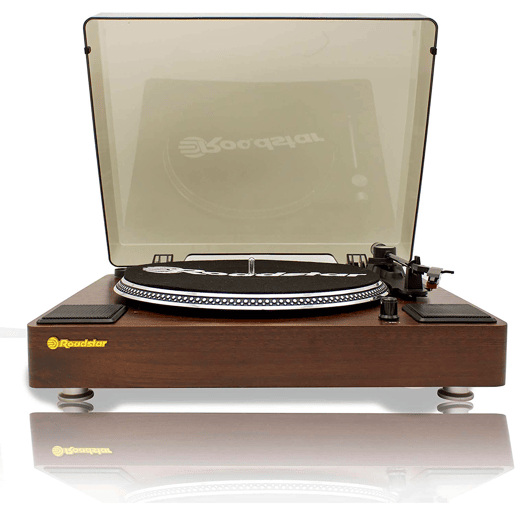 Roadstar TT-260SPK Gira-discos 3 Velocidades 334578 RPM, Altifalantes, RCA Audio Out, AUX IN, Auto Stop, Vintage, , Madeira