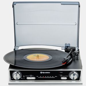 Roadstar TTR-8634 Gira-discos de Vinil 334578 rpm Rádio FM Altifalantes Incorporados Saída RCA Tomada para Auscultadores, , Preto