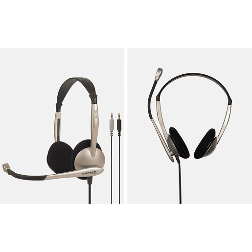 KOSS CS100 Auricular com Fio e Microfone com Cancelador de Ruído, Auscultadores para Videoconferência, , Bege