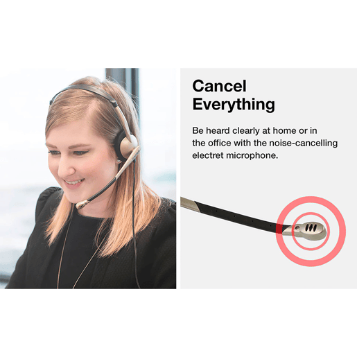 KOSS CS100 Auricular com Fio e Microfone com Cancelador de Ruído, Auscultadores para Videoconferência, , Bege