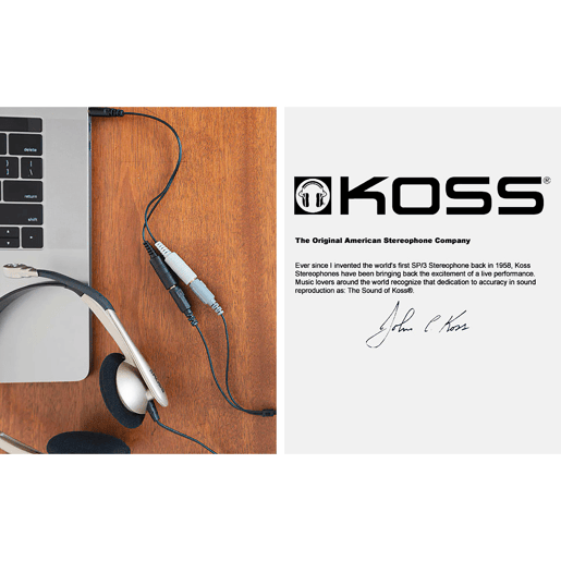 KOSS CS100 Auricular com Fio e Microfone com Cancelador de Ruído, Auscultadores para Videoconferência, , Bege