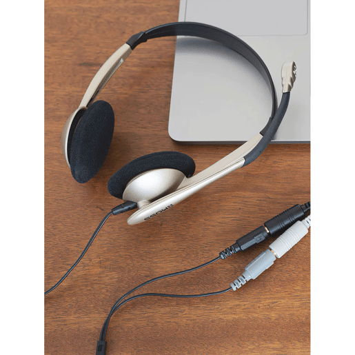 KOSS CS100 Auricular com Fio e Microfone com Cancelador de Ruído, Auscultadores para Videoconferência, , Bege