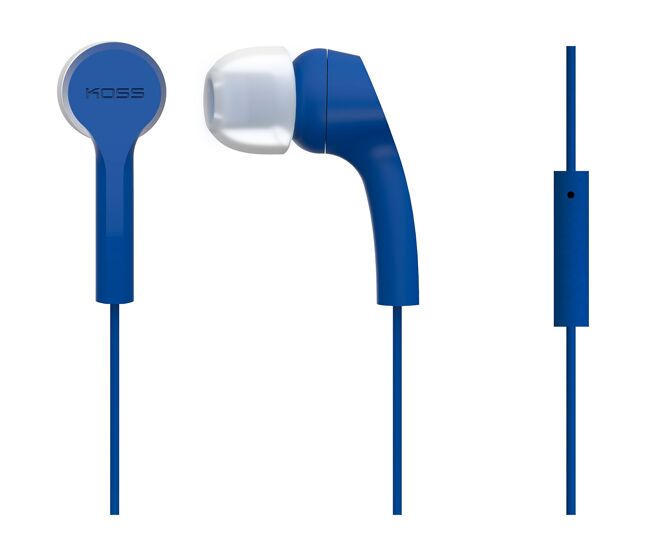 Koss keb9i auriculares con cable y micrófono cascos intraurales in ear de botón, earphones ligeros cómodos, , azul