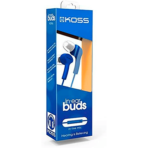 KOSS KEB9i Auscultadores com Fio e Microfone, Intra-Auriculares, Earphones In Ear Leves, , Azul
